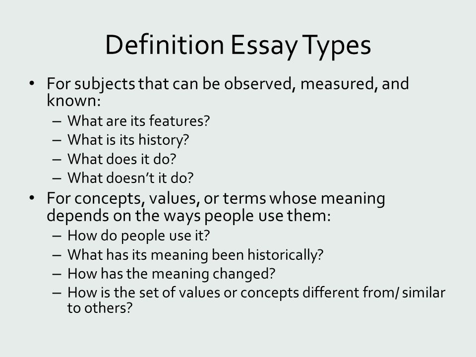 Types of essay and its definition